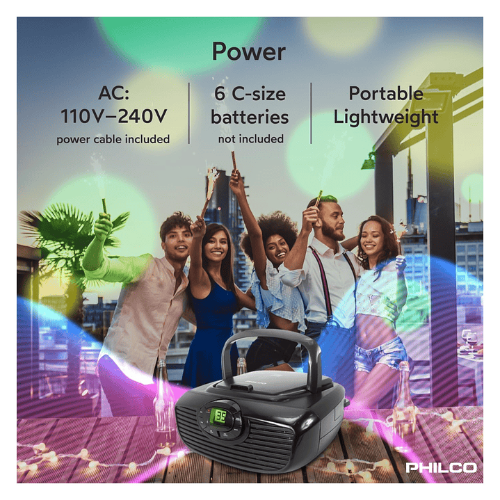 Boombox Retro Reproductor Bluetooth CD USB FM 2005BT Philco 7