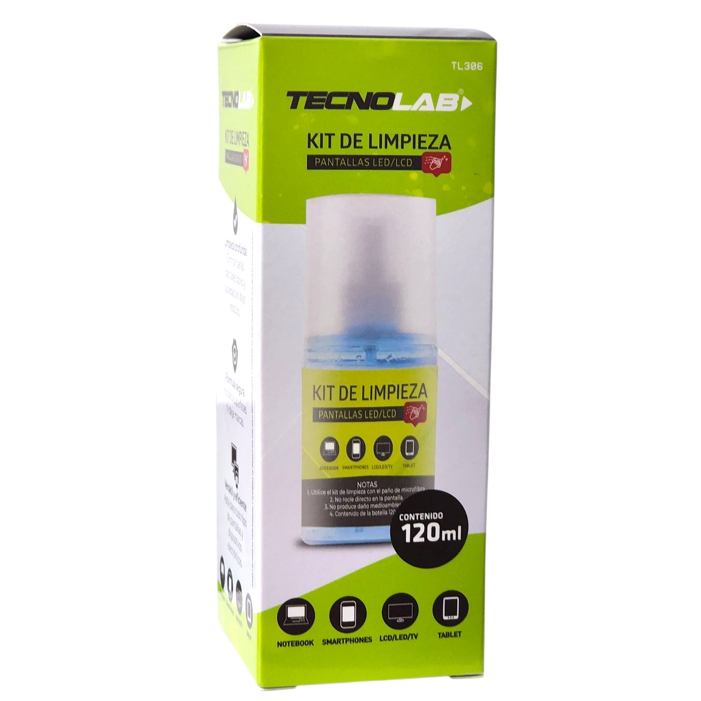 Kit De Limpieza Tecnolab TL306 Universal Pantallas Led 120ml 6