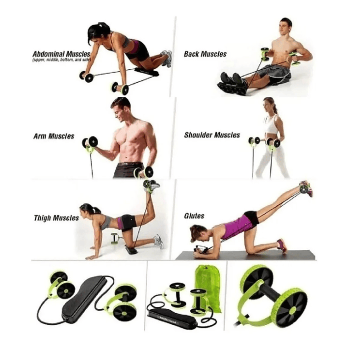 Rueda Ejercicios Abdominales Banda Elástica Revoflex Xtreme 6