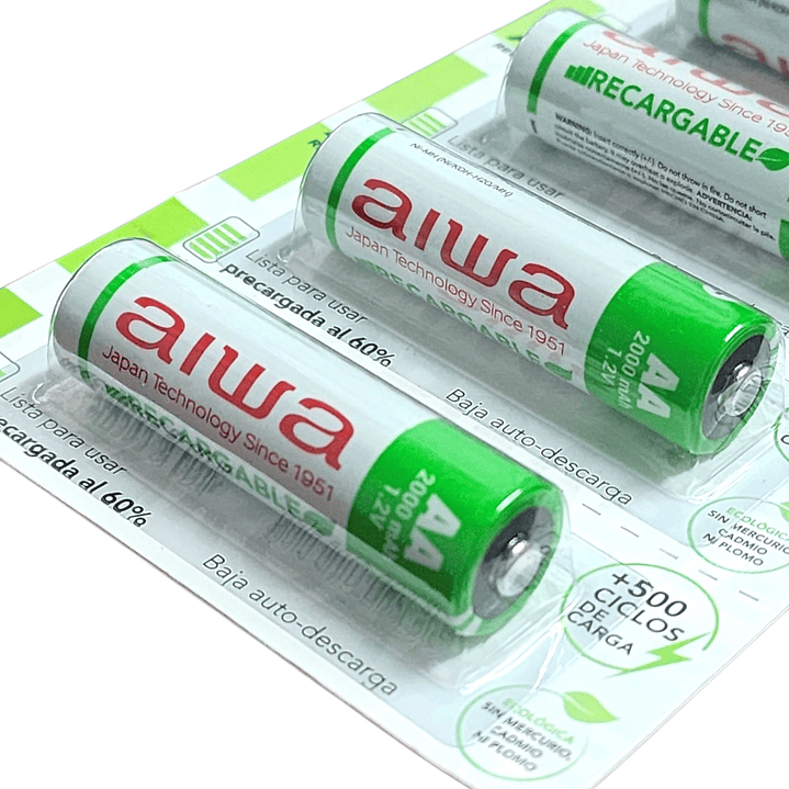 Pack 5 Pilas Recargables AA Aiwa 1.2v 2000mah 3