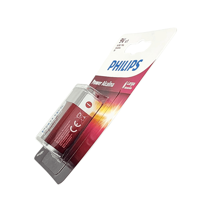 Batería Pila 9v 6LR61P1B Alcalina Philips 2