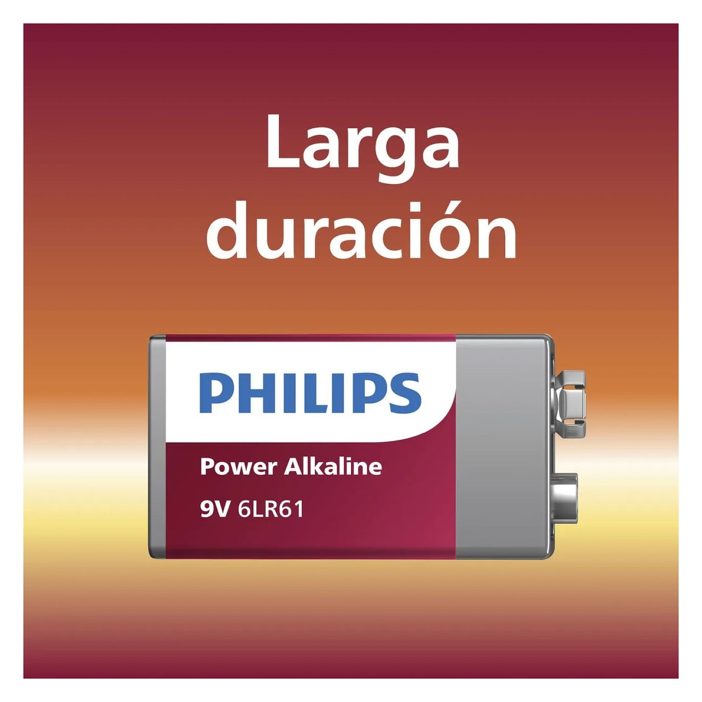 Batería Pila 9v 6LR61P1B Alcalina Philips 4