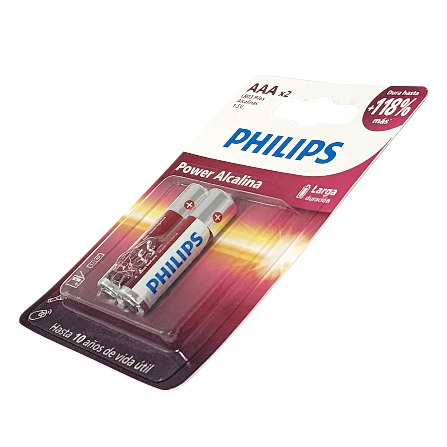 Pack 2 Pilas AAA Alcalinas LR03P2B Philips 6