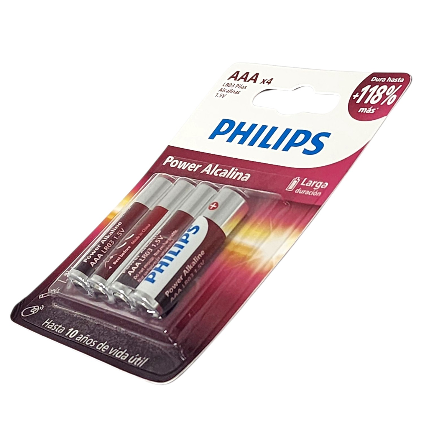 Pack 4 Pilas AAA Alcalinas LR03P4B Philips 6
