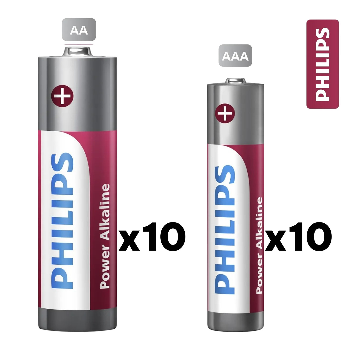 Pack Pilas AA x 10 + AAA x 10 Alcalinas LR036P20BP Philips 3