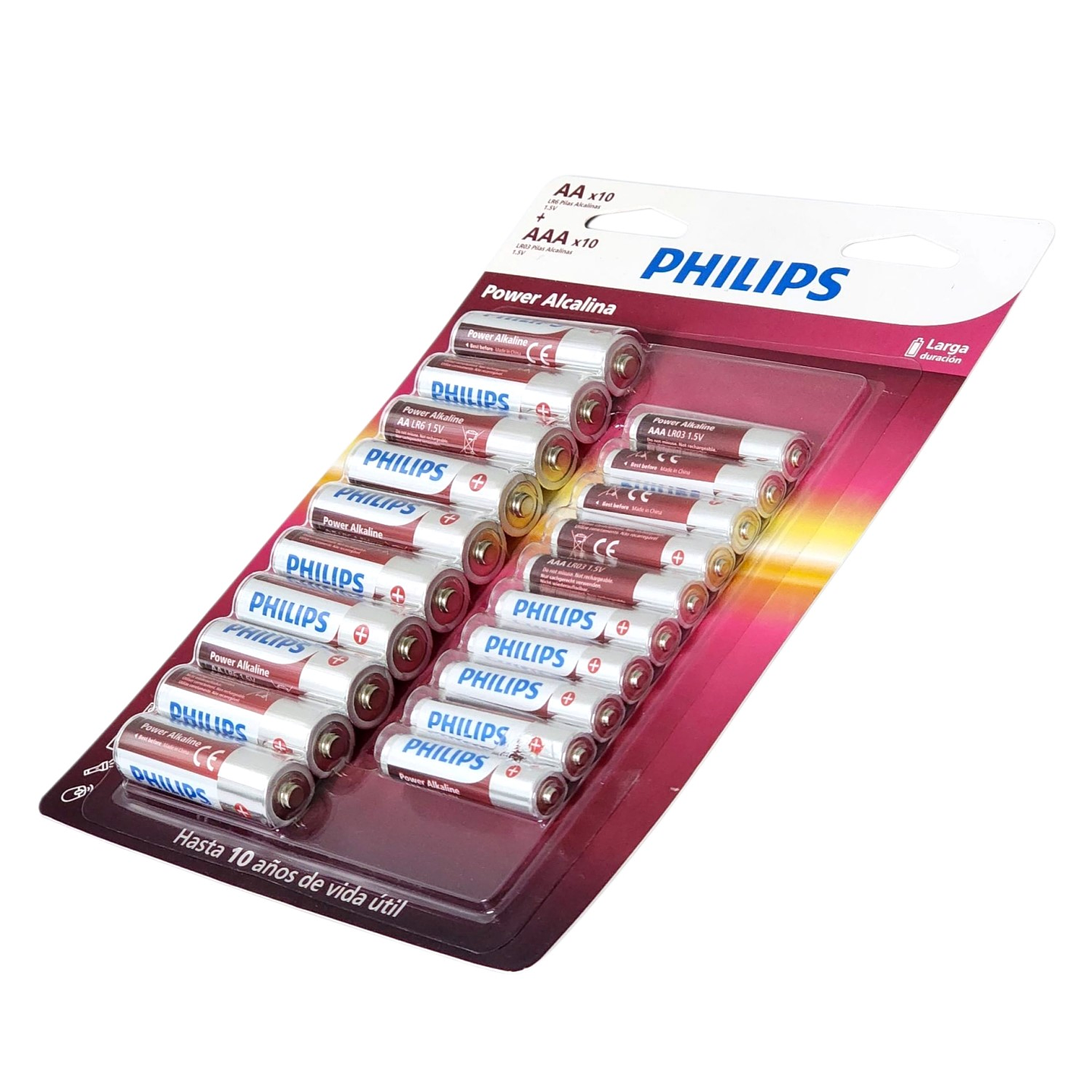 Pack Pilas AA x 10 + AAA x 10 Alcalinas LR036P20BP Philips 6