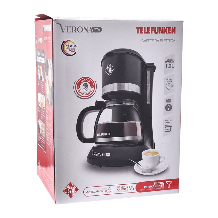 Cafetera Eléctrica Verona Plus Antigoteo 1.2lt Telefunken 7
