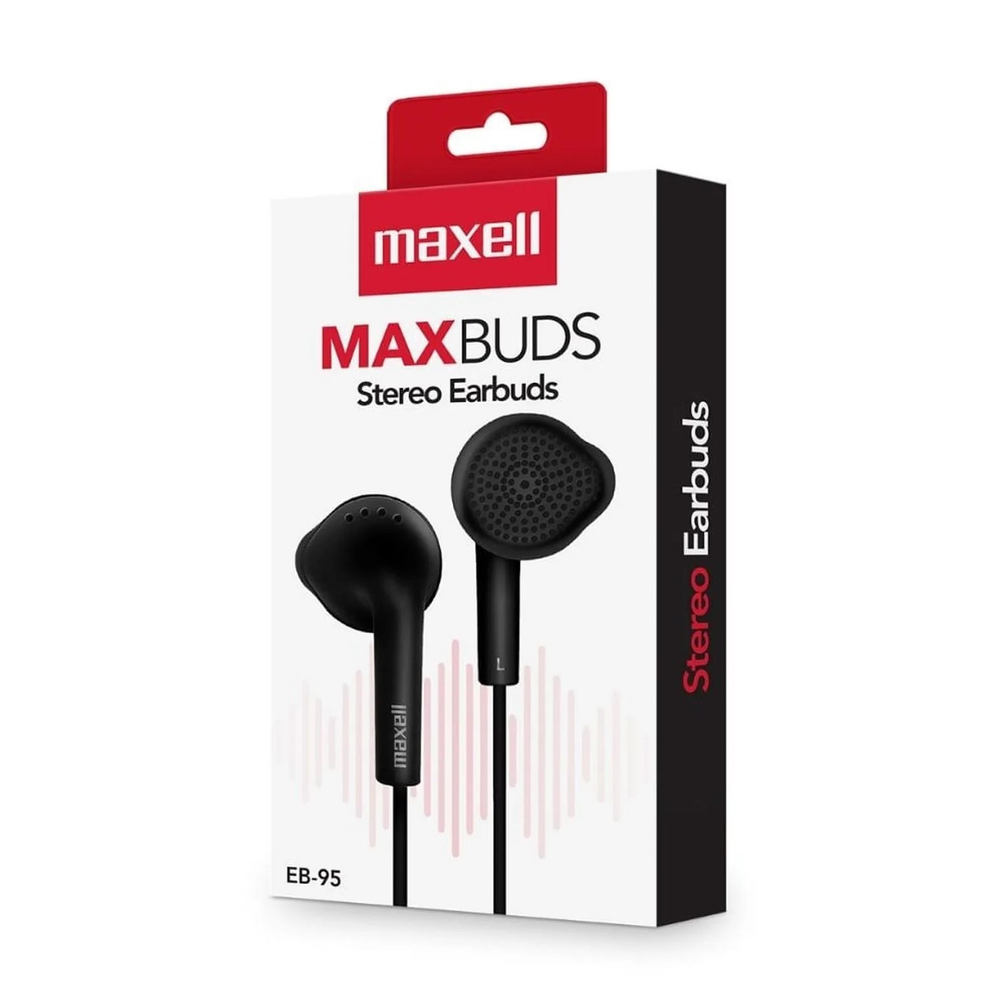 Audífonos MaxBuds EB-95 Stereo Earbuds Sin Mic Maxell Negro 3