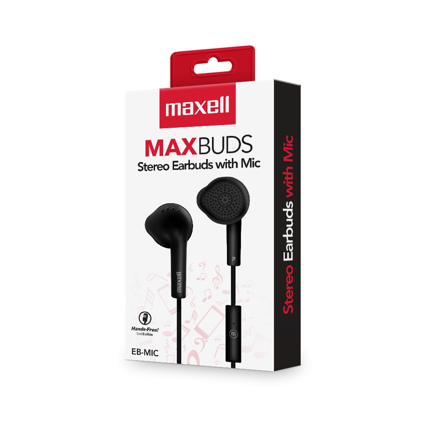 Audífonos Stereo Earbuds con Mic EB-MIC 3.5mm Maxell Negro 3