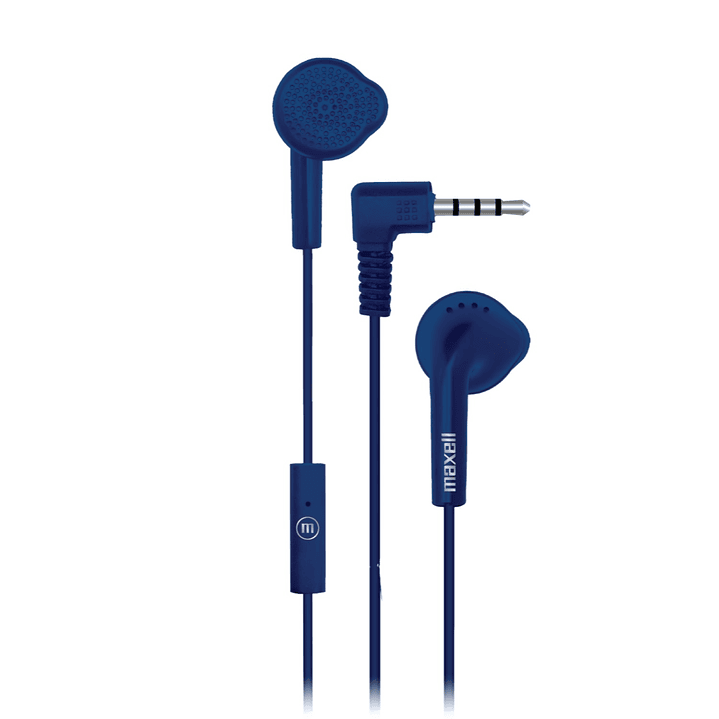 Audífonos Stereo Earbuds con Mic EB-MIC 3.5mm Maxell Azul 1