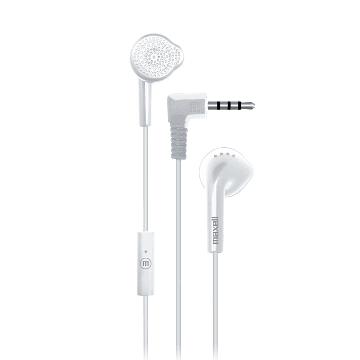 Audífonos Stereo Earbuds con Mic EB-MIC 3.5mm Maxell Blanco 1