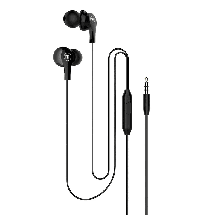 Audífonos Ultra Bass In-Mic 3.5mm Con Micrófono Maxell Negro 1