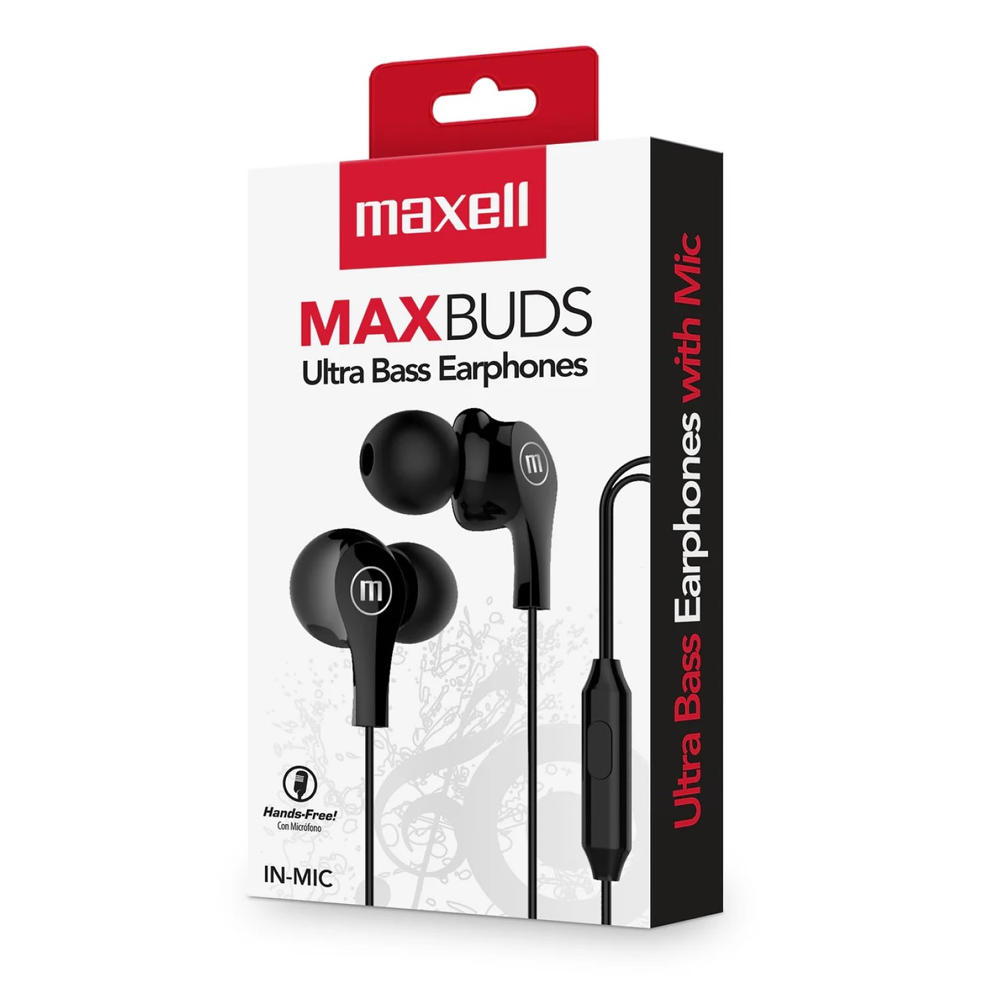 Audífonos Ultra Bass In-Mic 3.5mm Con Micrófono Maxell Negro 3