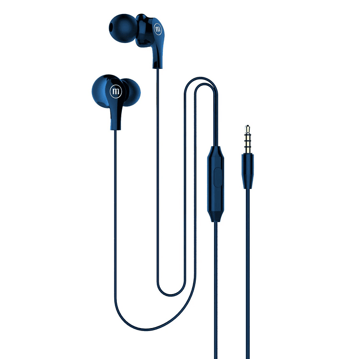 Audífonos Ultra Bass In-Mic 3.5mm Con Micrófono Maxell Azul 1