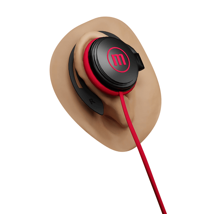 Audífonos De Gancho Con Mic EC-155 Earhook Maxell Rojo 3