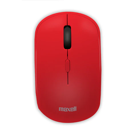 Mouse Inalámbrico Ergonómico 1600 DPI MOWL-100 Maxell Rojo