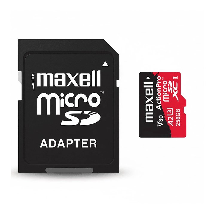 Tarjeta MicroSD Maxell 256GB UH-3 8K A2 180MB/S 2
