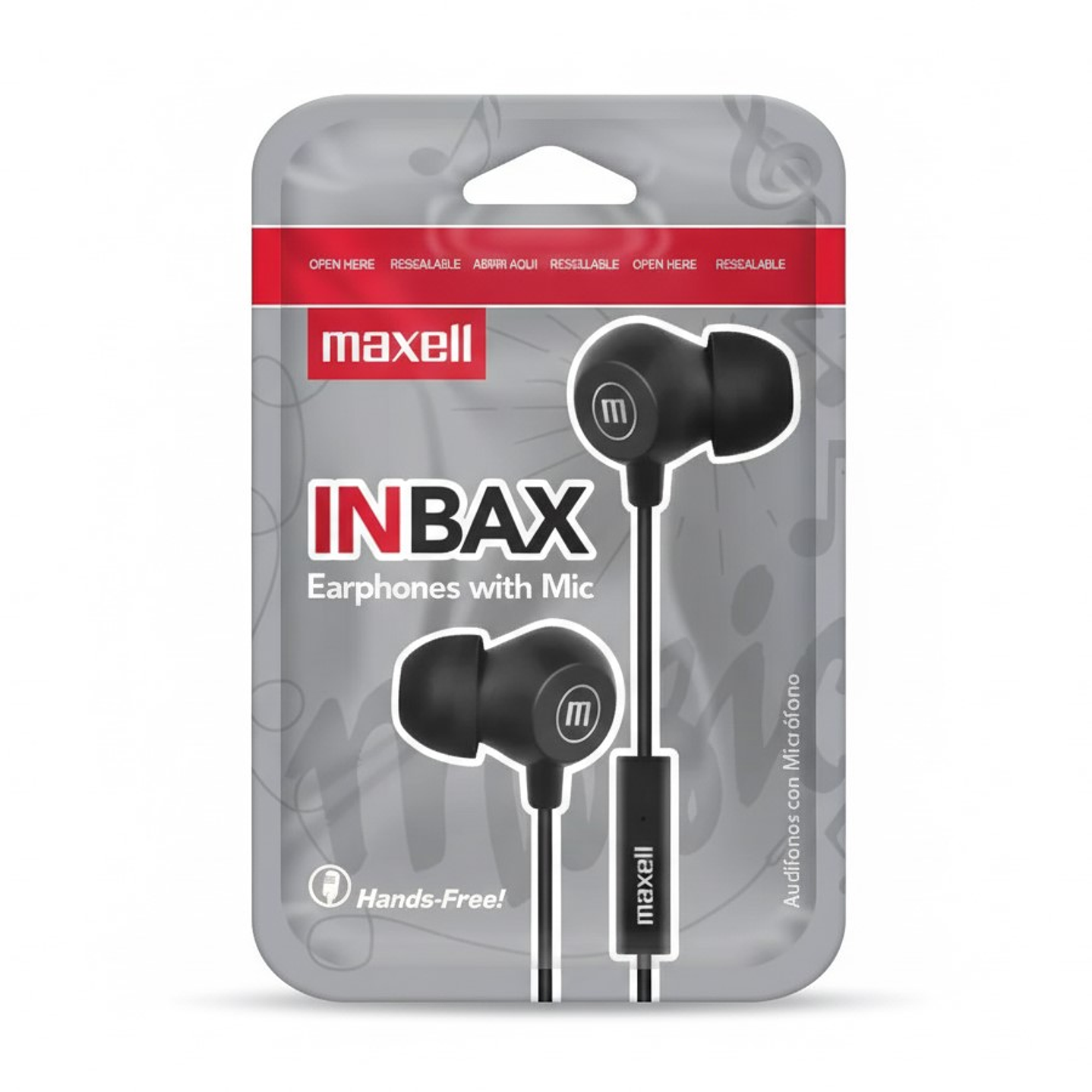 Audífonos Maxell INBAX Con Mic In Ear 3.5mm Negro 3
