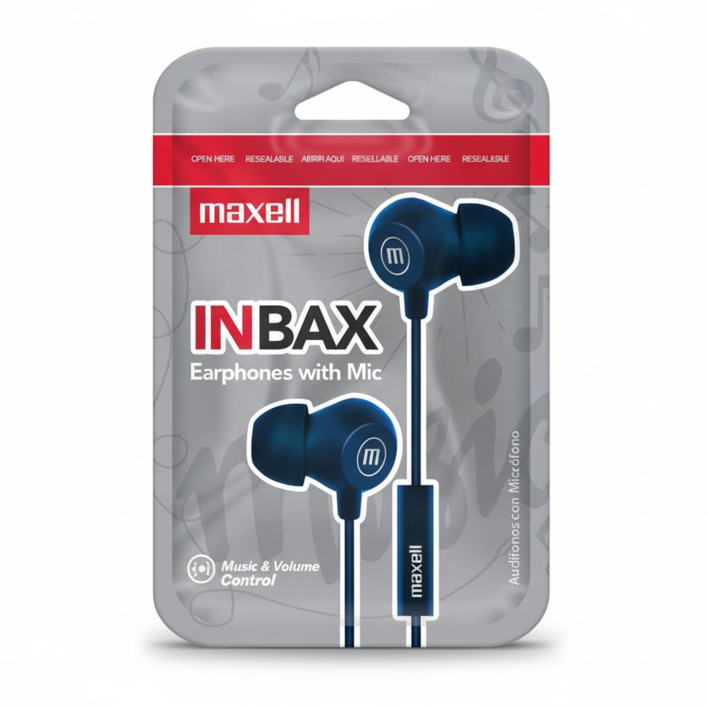 Audífonos Maxell INBAX Con Mic In Ear 3.5mm Azul 3