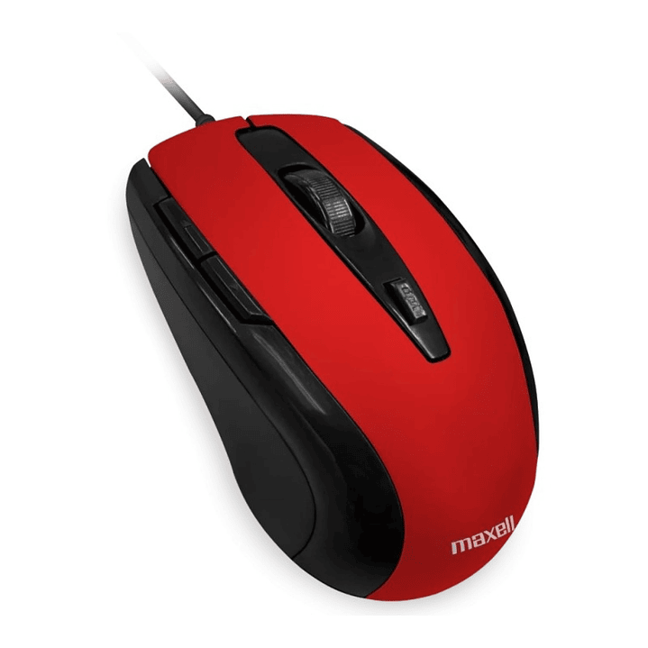 Mouse Óptico 5 Botones Con Cable USB MOWR-105 Maxell Rojo 2
