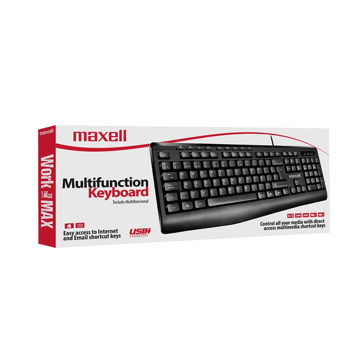 Teclado Multifuncional KB-100 USB Maxell Negro 2