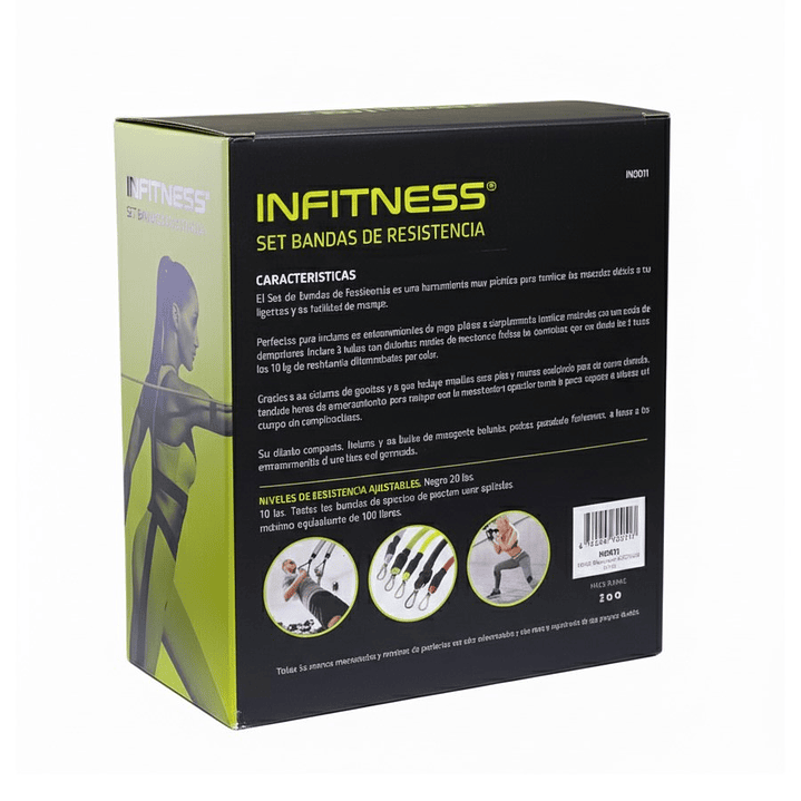 Set De 5 Bandas Elásticas Tubulares Infitness 100lb IN0011 4