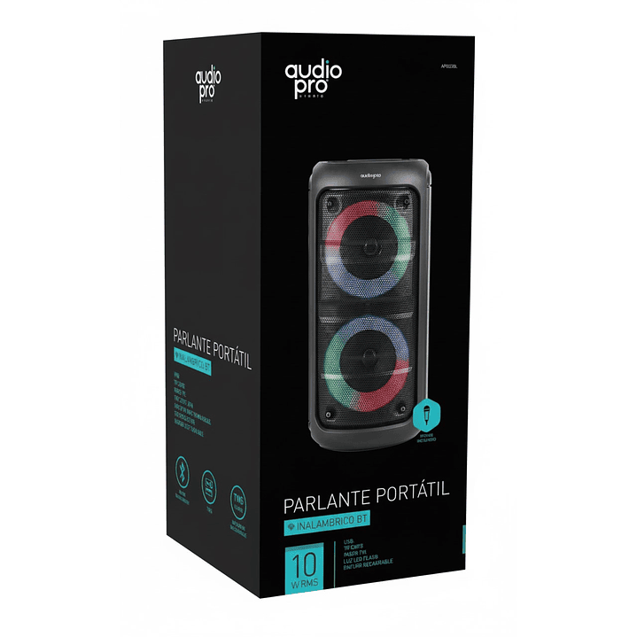 Parlante Portable Bt con Mic Luz Led 10w AP02086 Audiopro 6
