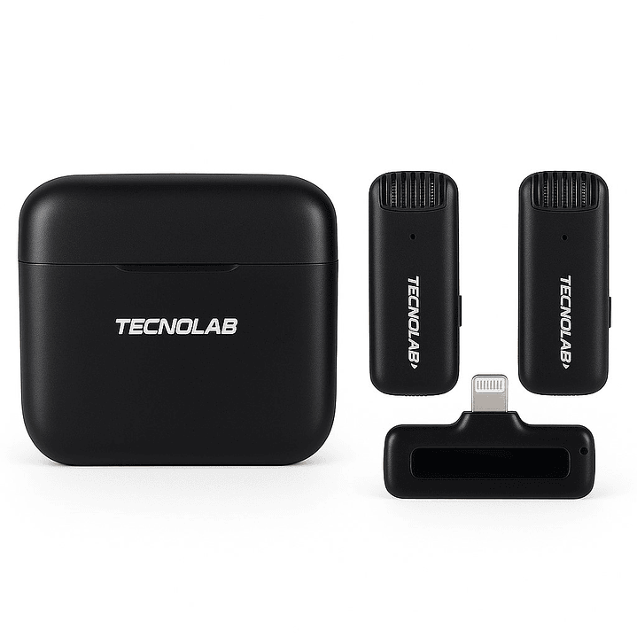 Kit 2 Micrófonos Lavalier Con Caja LTNG Tecnolab TL707 1