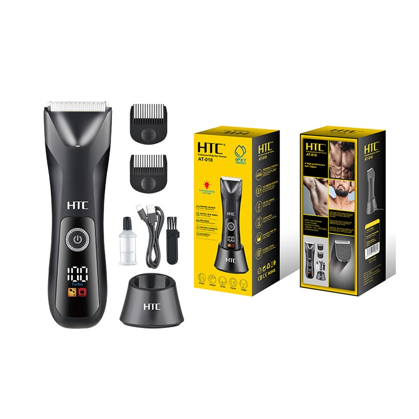 Afeitadora Rasuradora Cuerpo Y Barba Recargable HTC AT-018 3