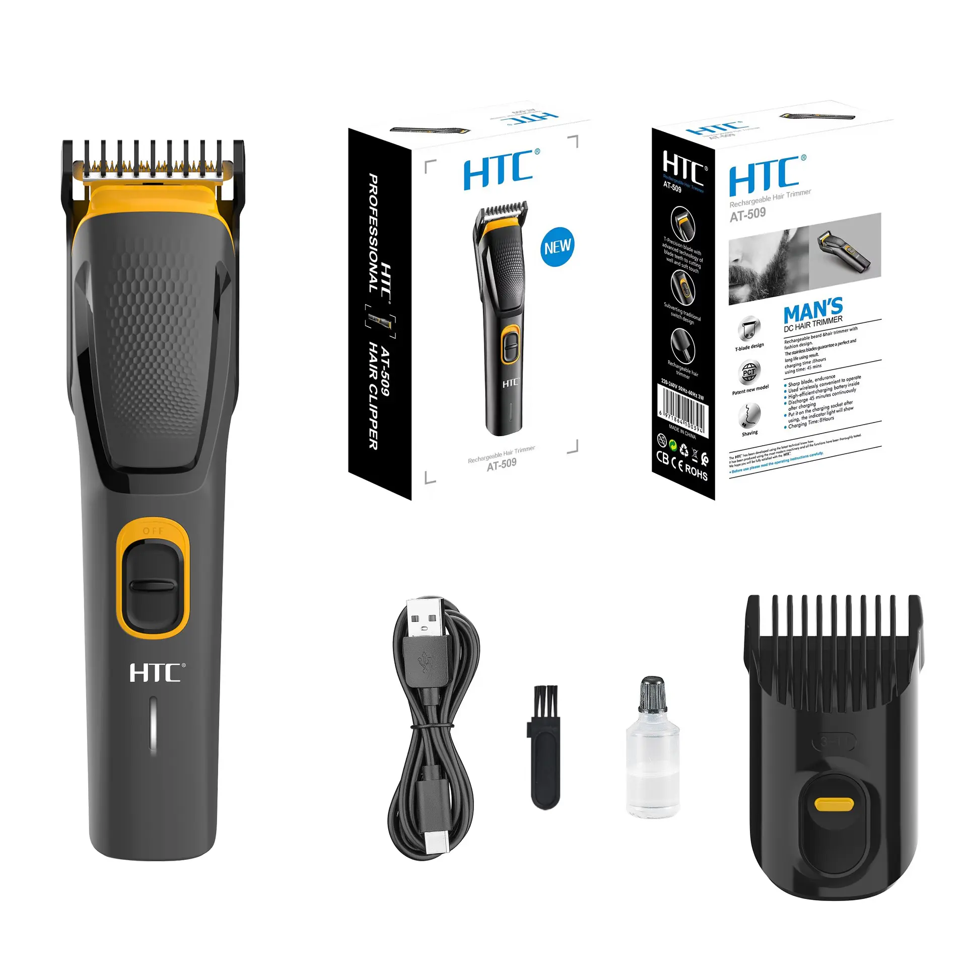 Cortadora De Pelo y Barba Inalámbrica HTC AT-509 5