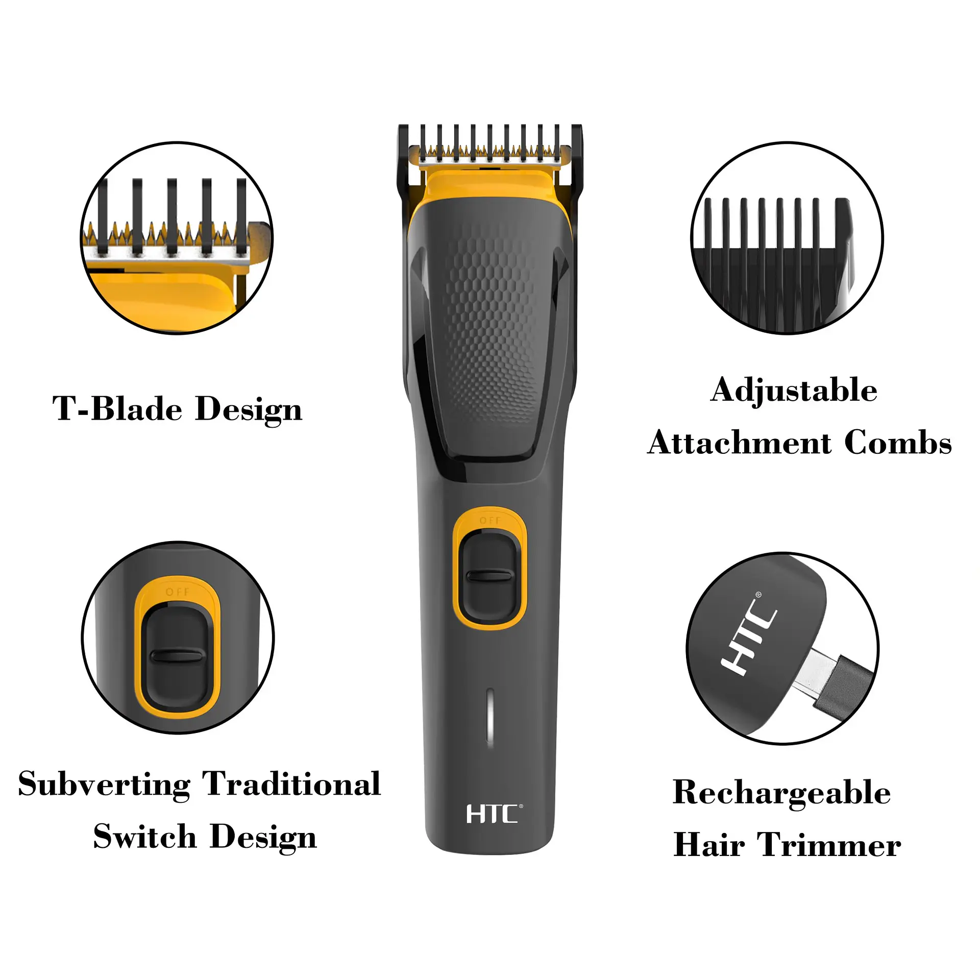 Cortadora De Pelo y Barba Inalámbrica HTC AT-509 7