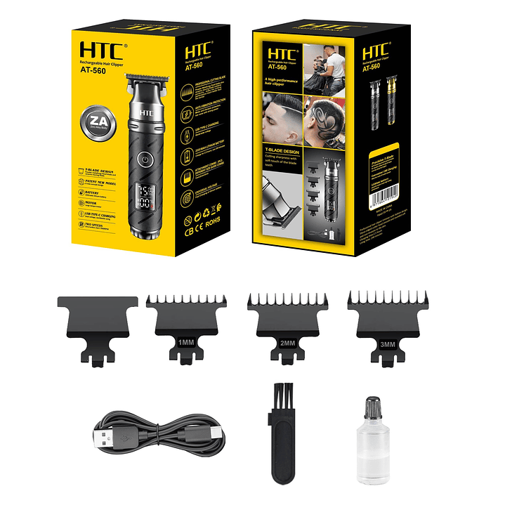 Cortadora De Pelo y Barba Inalámbrica HTC AT-560 2
