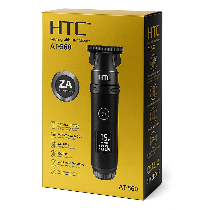 Cortadora De Pelo y Barba Inalámbrica HTC AT-560 3