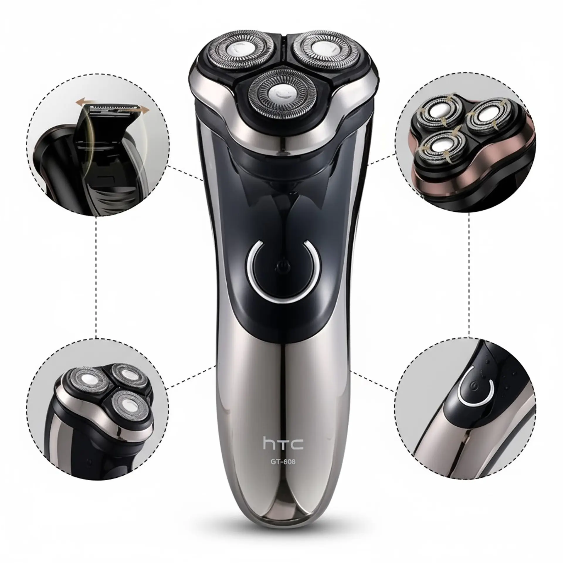 Afeitadora Rotativa Inalámbrica HTC GT-608 3