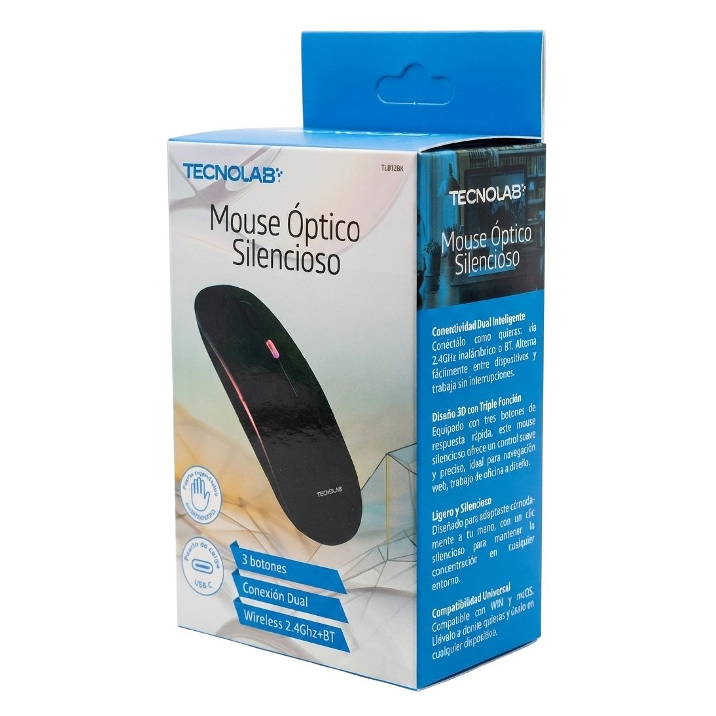 Mouse Inalámbrico Dual BT Tecnolab TL812BK 6