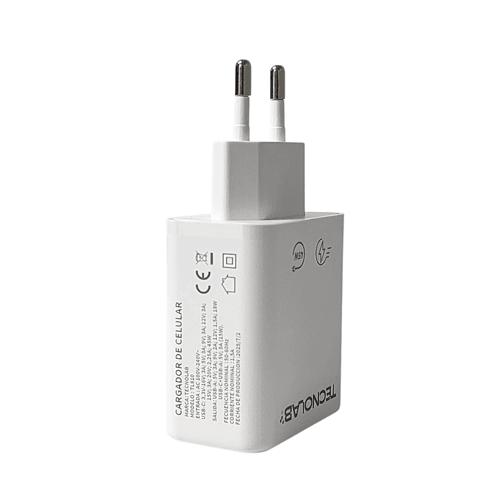 Cargador Ultra Rápido 45W QC 3.0 TL810 Doble Puerto Tecnolab 3