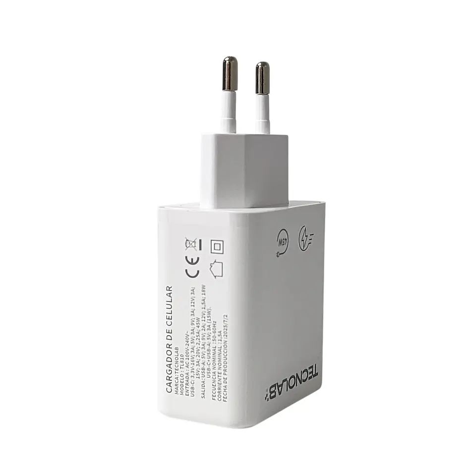 Cargador Ultra Rápido 45W QC 3.0 TL810 Doble Puerto Tecnolab 3