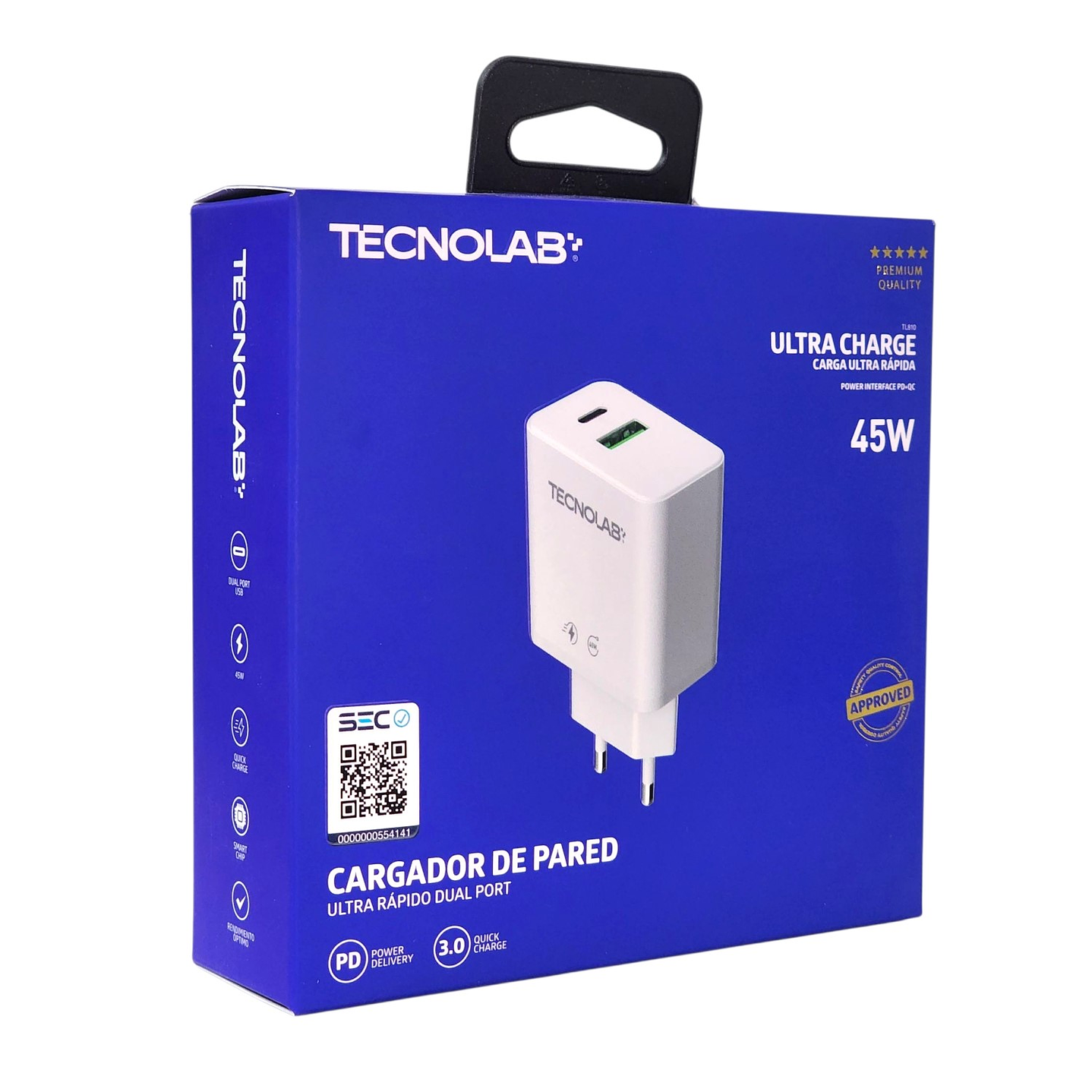 Cargador Ultra Rápido 45W QC 3.0 TL810 Doble Puerto Tecnolab 6