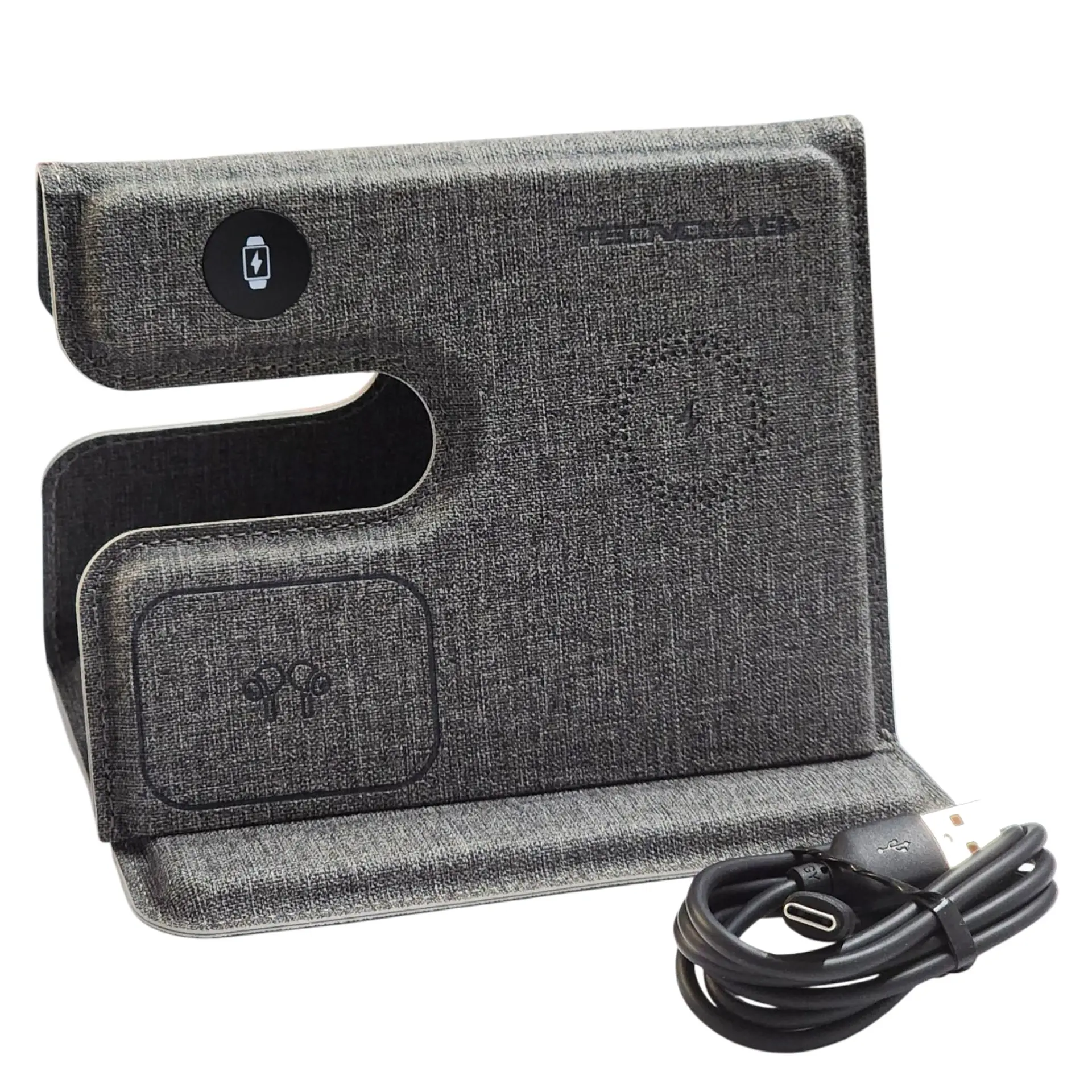 Cargador inalámbrico plegable 3 en 1 Qi 15W TL661 Tecnolab 9