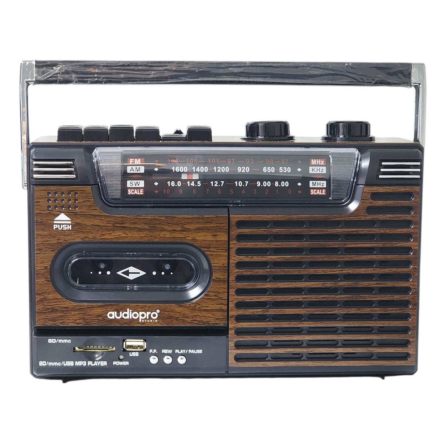 Radio Retro Portátil Cassette BT USB 20W AP02076 AudioPro 1