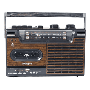 Radio Retro Portátil Cassette BT USB 20W AP02076 AudioPro