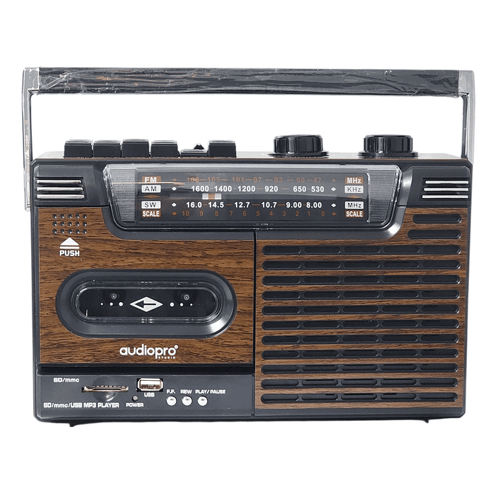 Radio Retro Portátil Cassette BT USB 20W AP02076 AudioPro 1