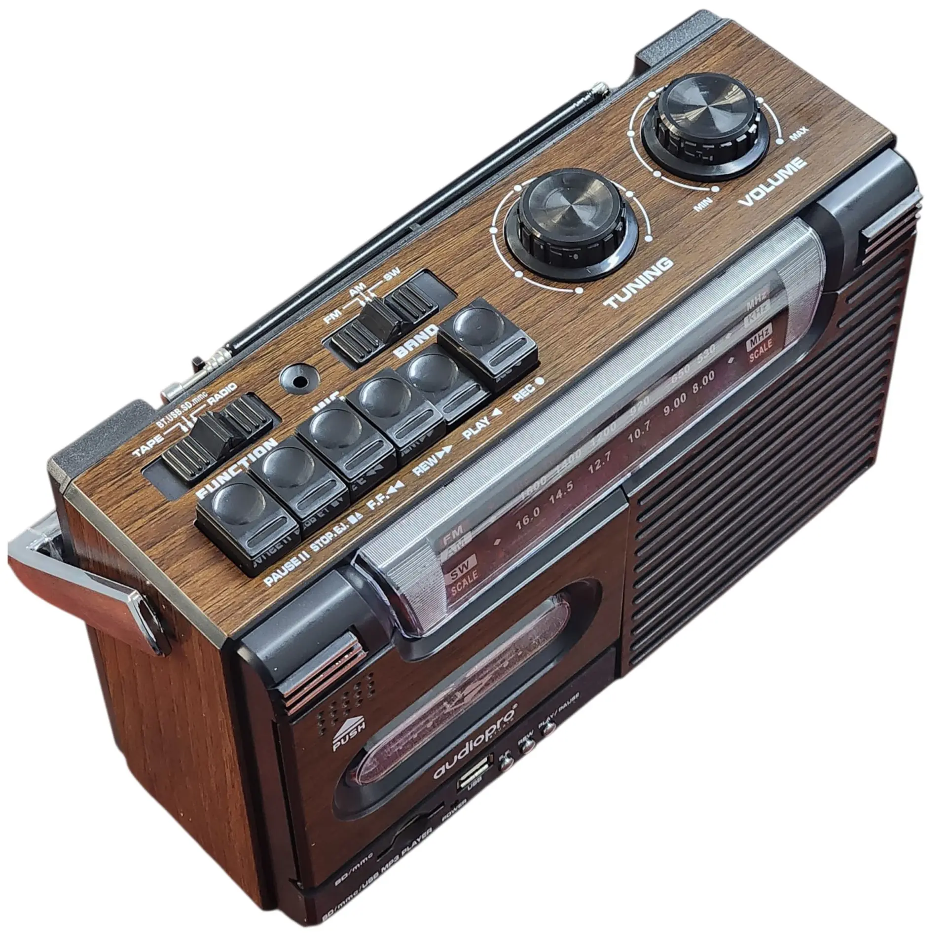 Radio Retro Portátil Cassette BT USB 20W AP02076 AudioPro 5