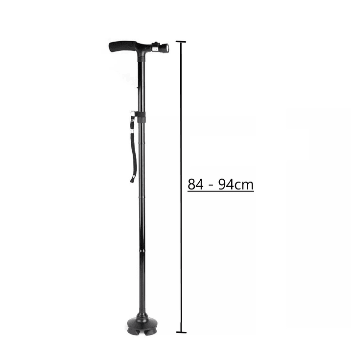 Bastón Ortopédico Plegable 4 Puntos con luz LED DM0023 Doma 2