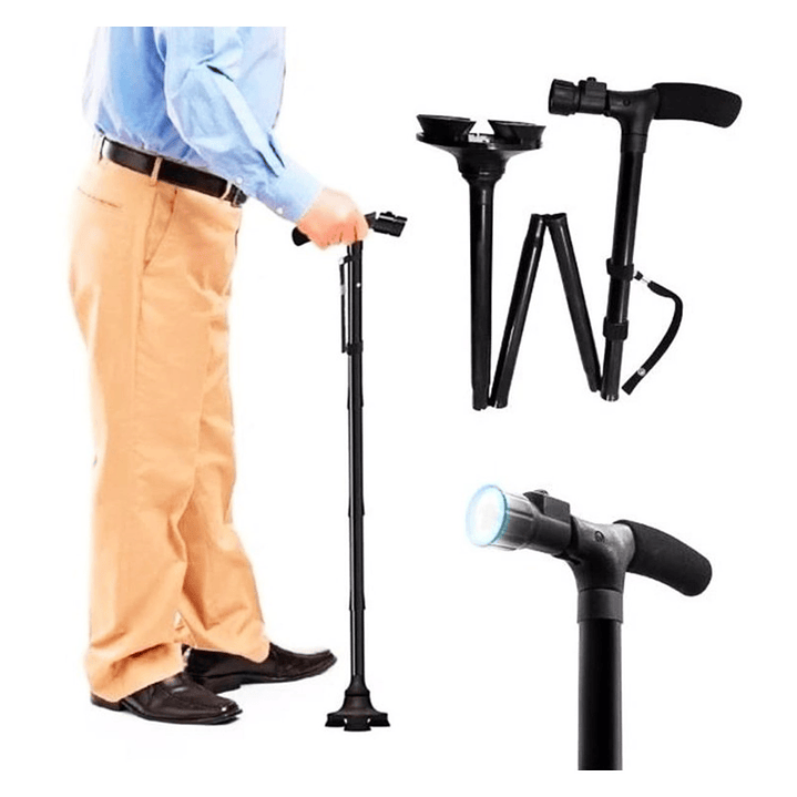 Bastón Ortopédico Plegable 4 Puntos con luz LED DM0023 Doma 9