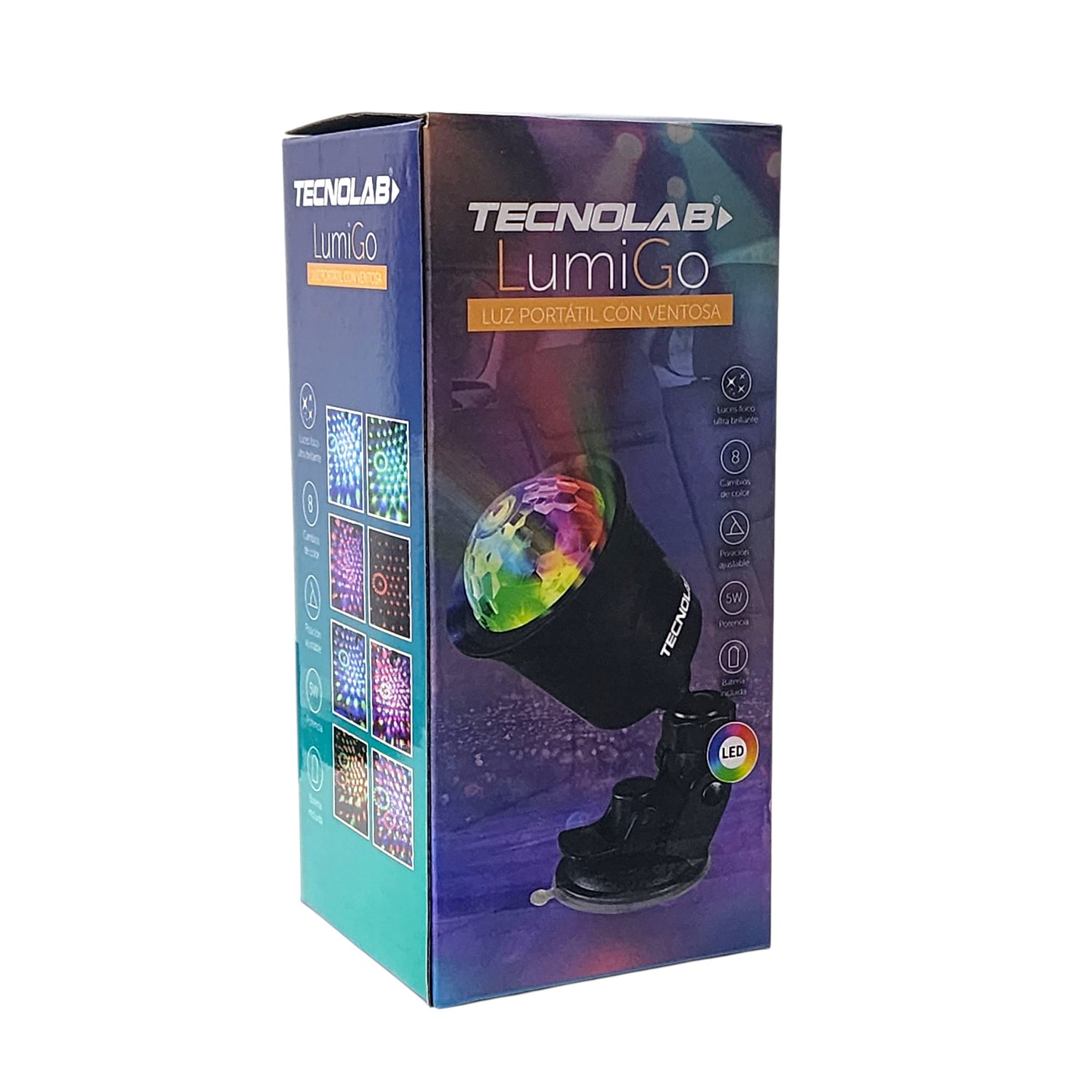 Luz Led Portátil RGB Ventosa 8 Cambios de Luz TL774 Tecnolab 5