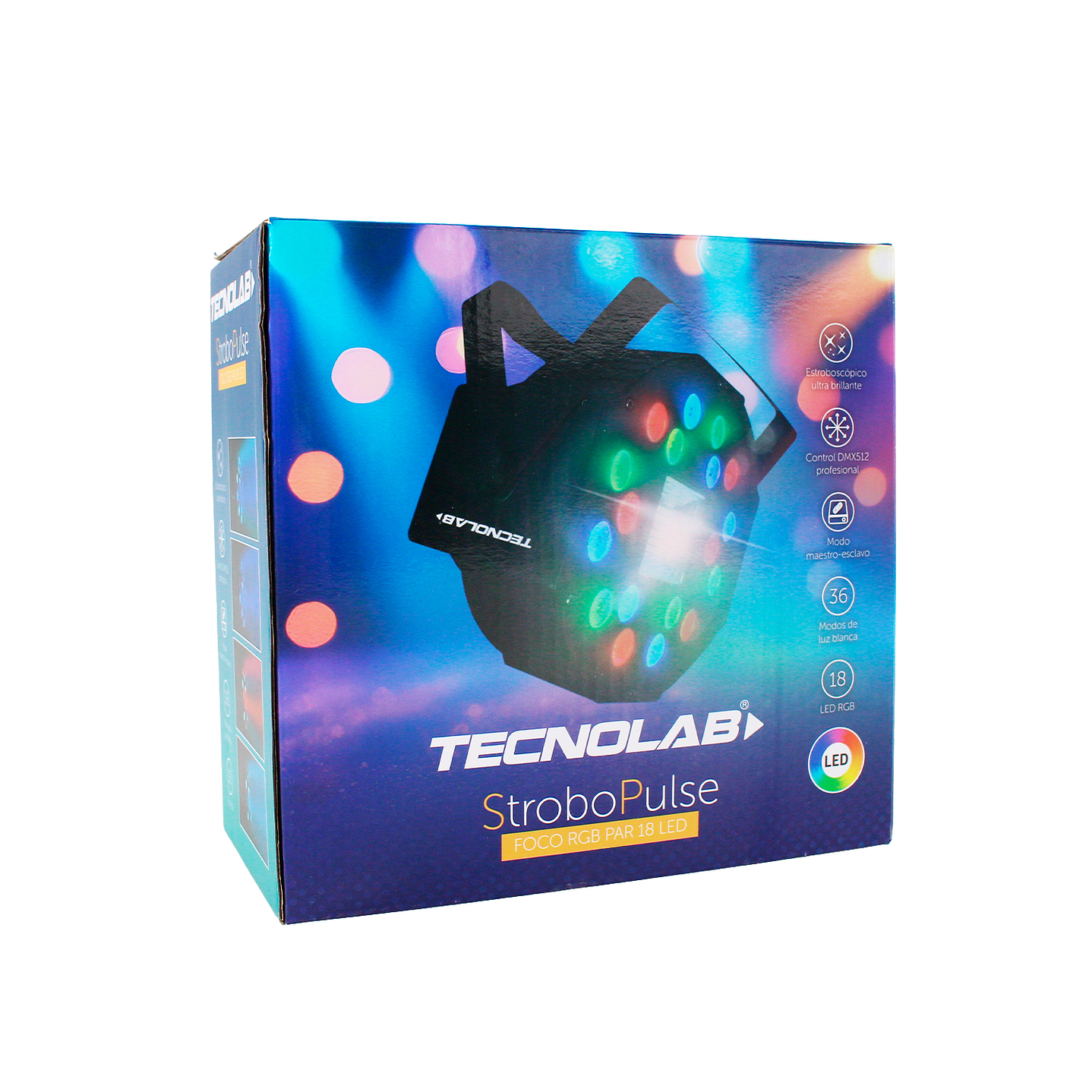 Foco Par Rgb 18 Led Estrobo Pulse Y Dmx512 TL772 Tecnolab 8