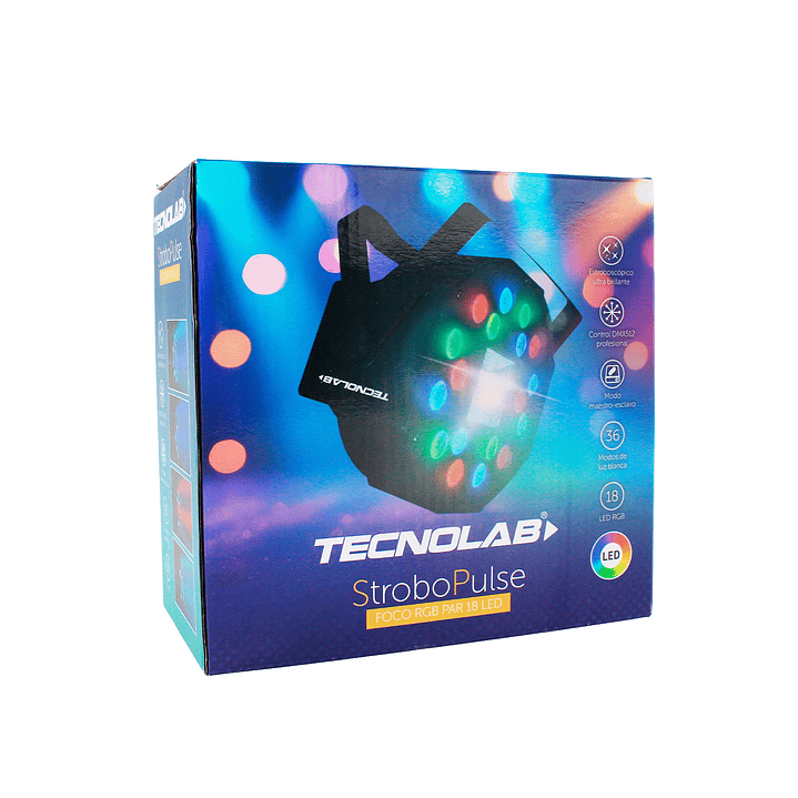 Foco Par Rgb 18 Led Estrobo Pulse Y Dmx512 TL772 Tecnolab 8