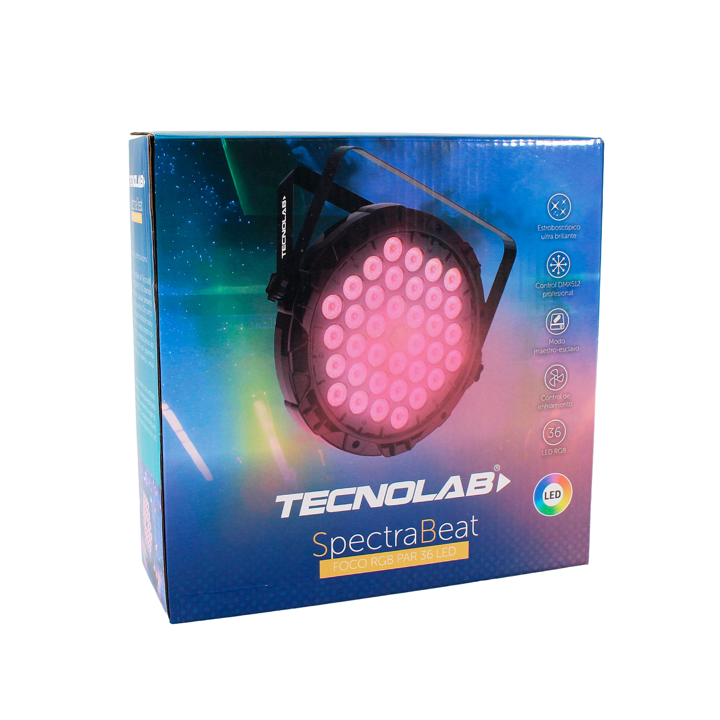 Foco RGB PAR 36 LED DMX512 Spectra Beat 60w TL771 Tecnolab 6