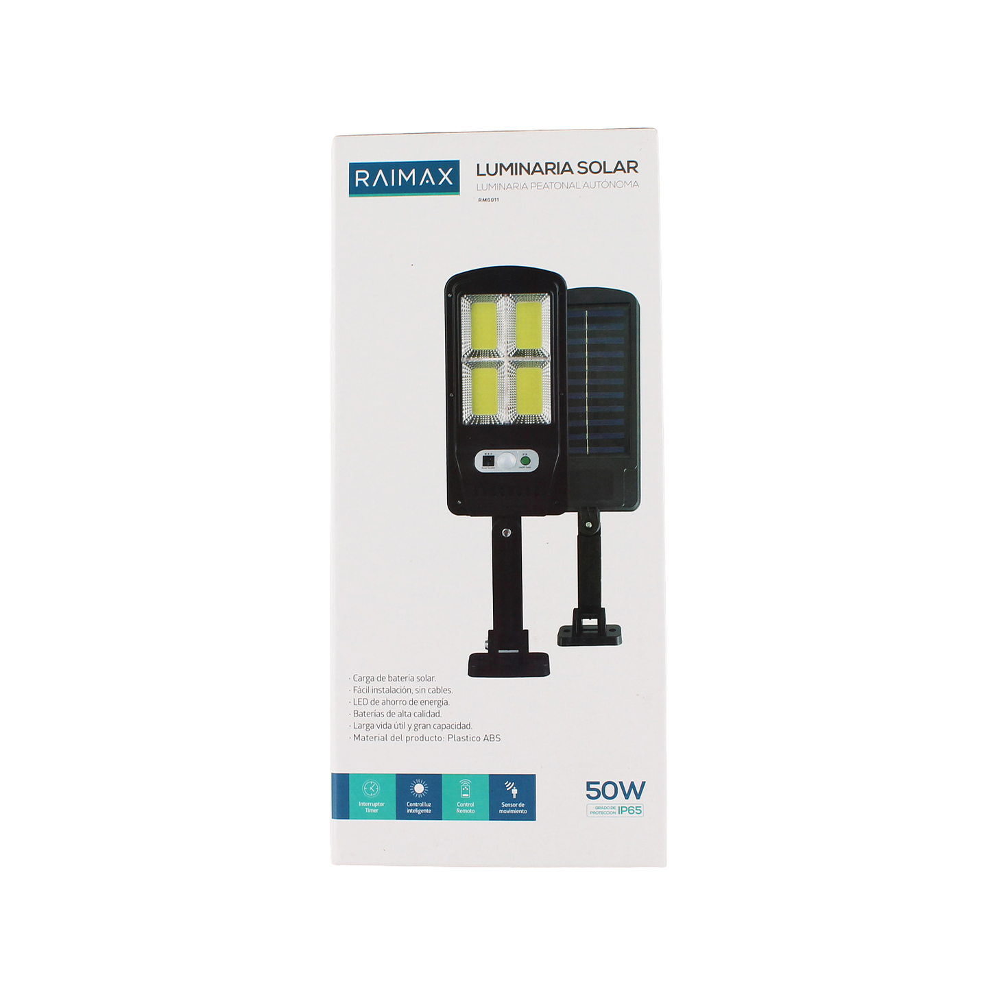 Foco Solar 50W con Sensor 4 Paneles LED IP65 RM0011 Raimax 4